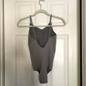 Free People Grey Bodysuit